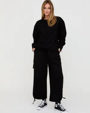 Kit Black Wide Leg Trousers Casual Wearable