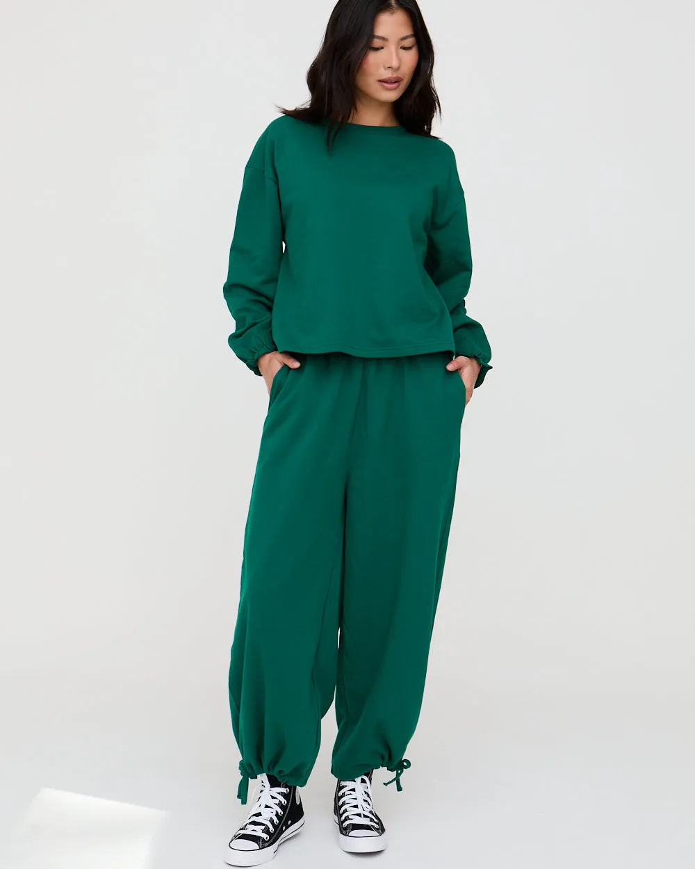 Tear Resistant Fabric Kit Dark Green Wide Leg Trousers