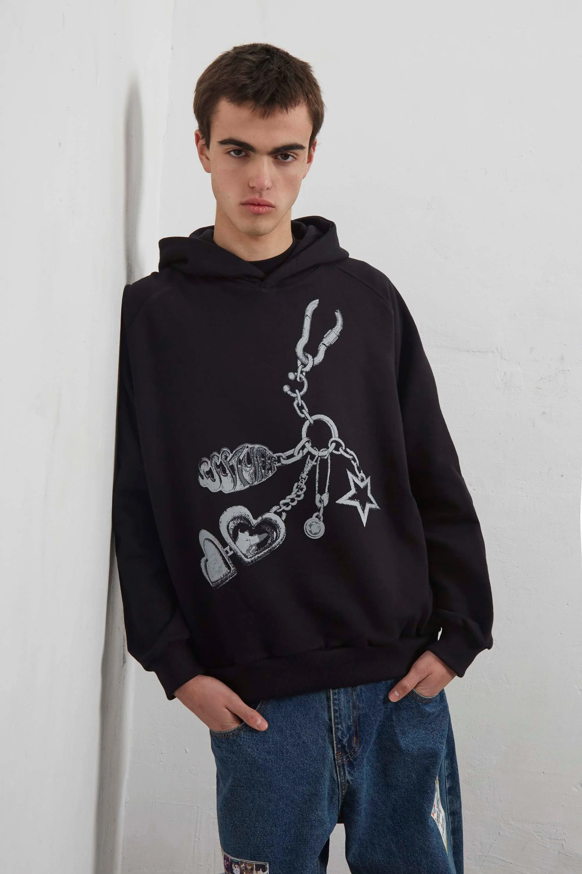 product tassel movement Raglan Chain Hoodie