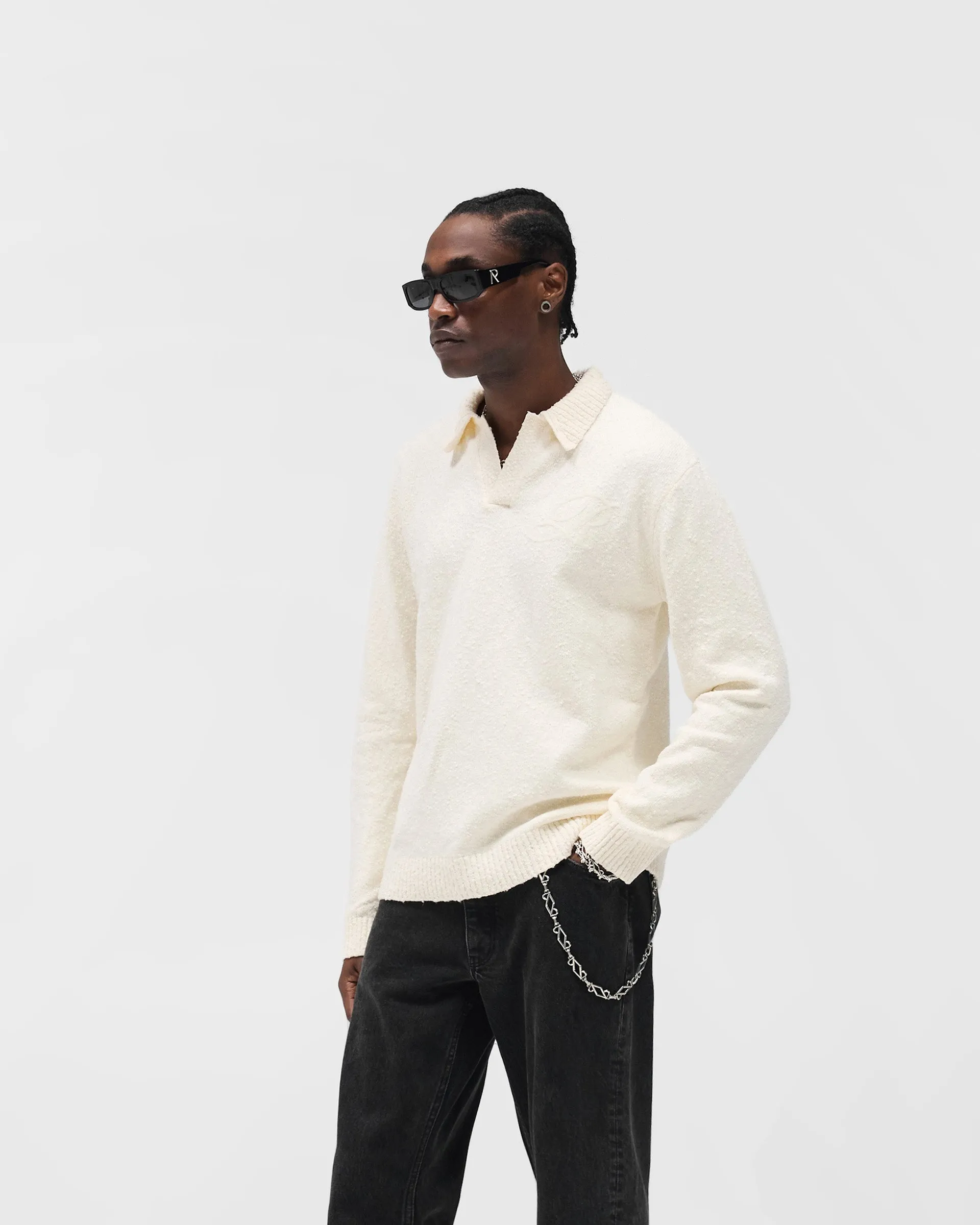 Knitted Polo - Aged White Layer Safe