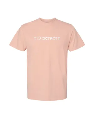 Breathable Waistband Sports Apparel (NEW) I Love Detroit Pigment Dye T-Shirts - Available in 3 Colors