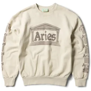 graffiti print Relaxed Street Aries Womens Ancient Column Sweat Beige
