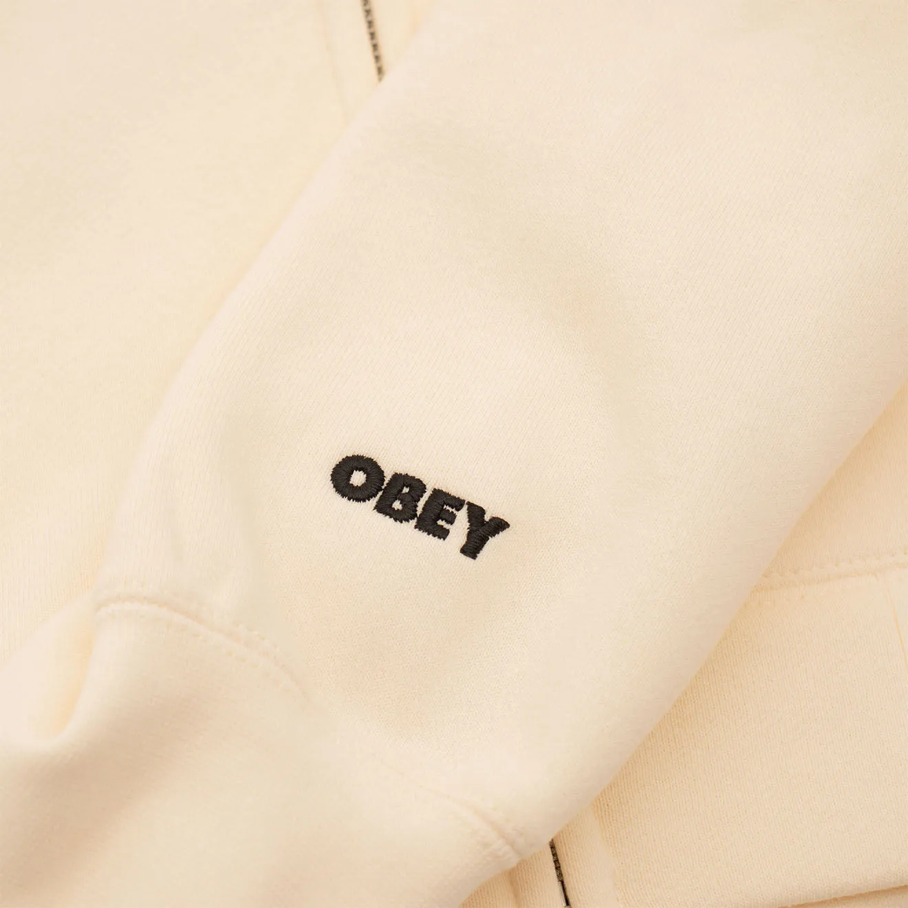 Outdoor Activity Obey Womens Chalk Writing Zip Hood Unbleached