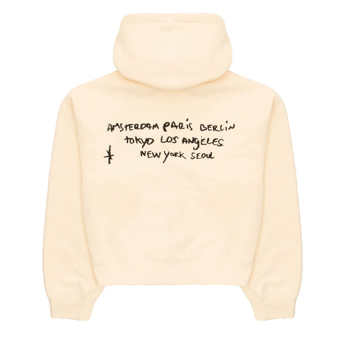 Warm in winter Obey Womens Chalk Writing Zip Hood Unbleached