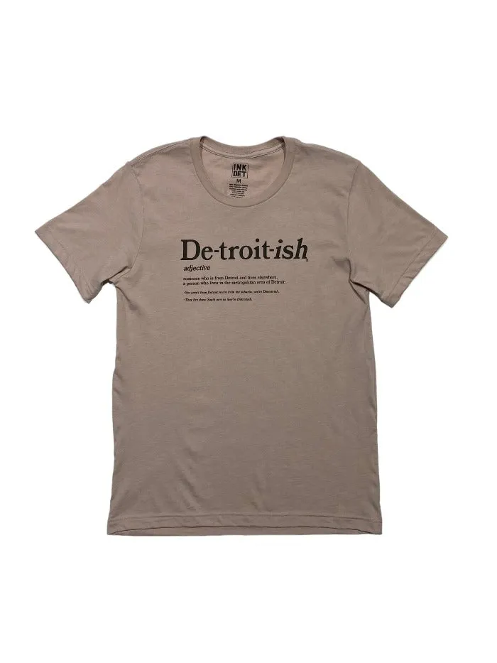 Ink Detroit Detroitish Defined - 60/40 Blend T-Shirt - Gravel Pink Everyday Comfort Style Slim fit sleekness