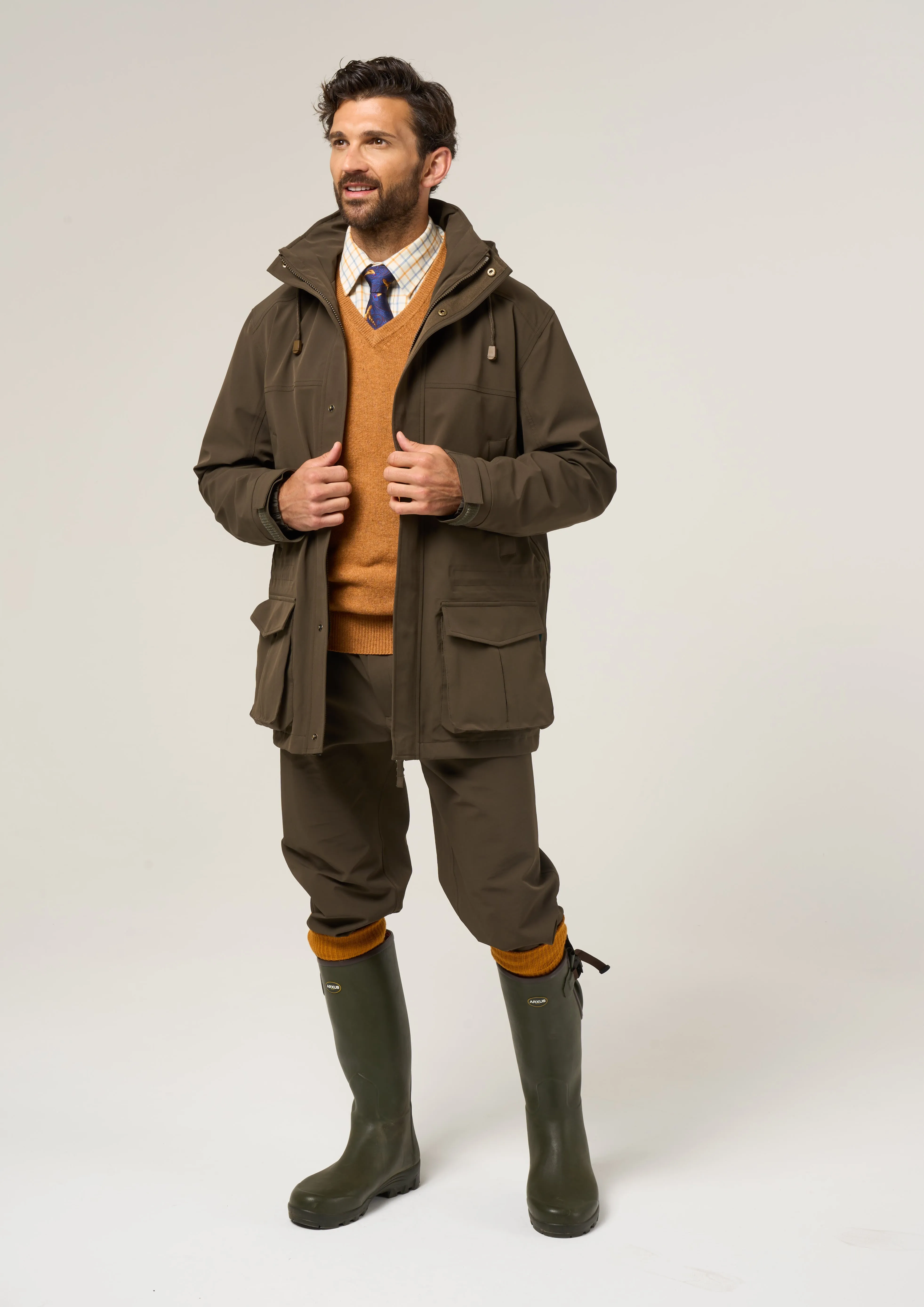 Thermo Regulating Lockwood Men's Shooting Coat In Olive - Shooting Fit