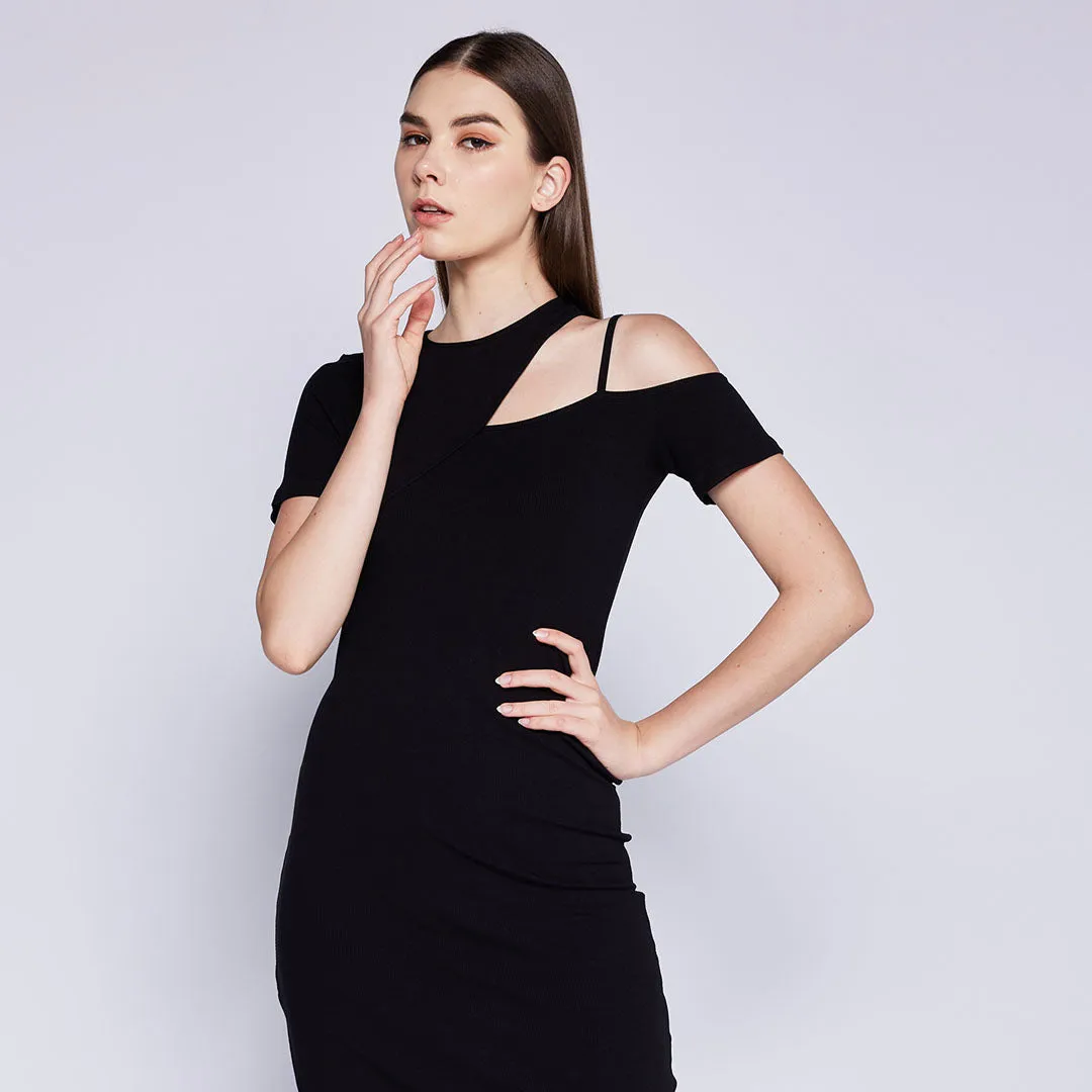 Polite Tone Smooth Flow Lea Knit Dress