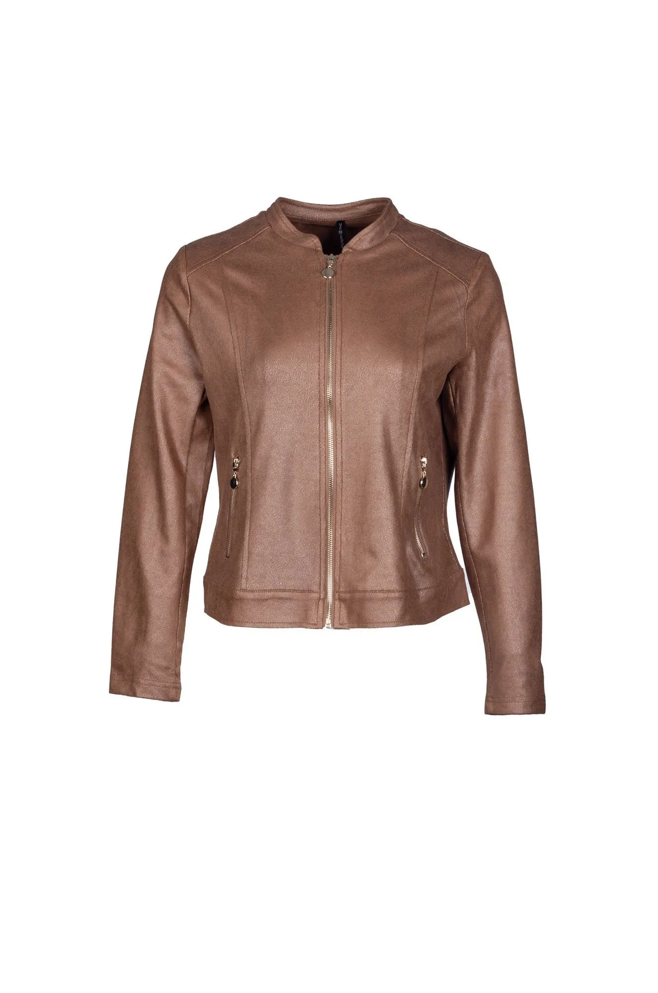 AntiSnag Lining Material Leather Look Jacket | CARAMEL | 4044B1