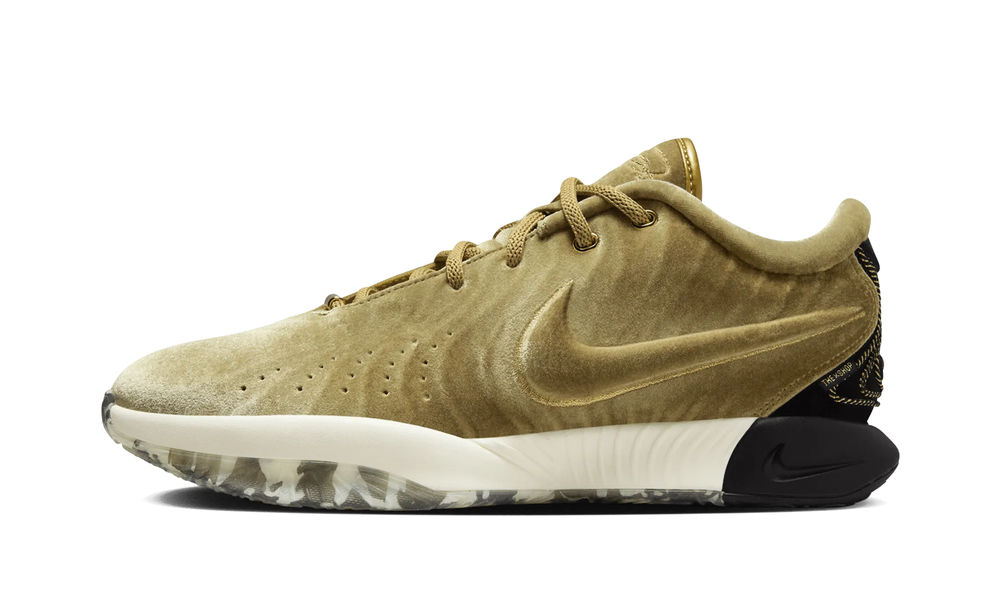 LeBron 21 "The Shop - Metallic Gold" running shoes for casual joggers quiet - operation - noiselessness shoes