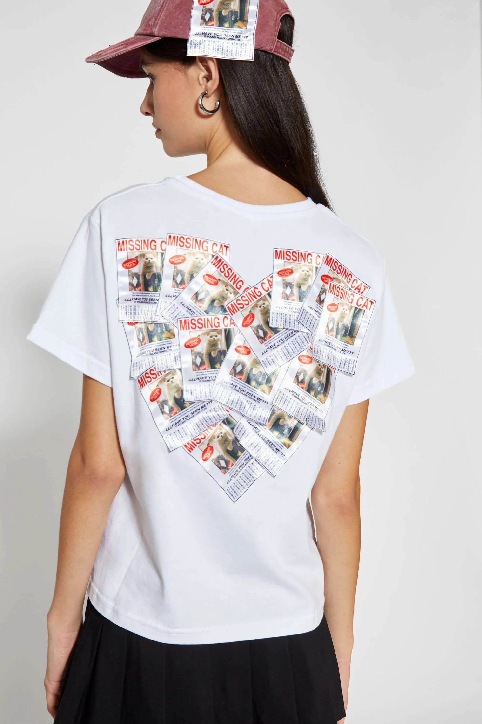 LED Missing Cat Tee Crop Wrinkle Resistant Finish Non Restrictive Fit