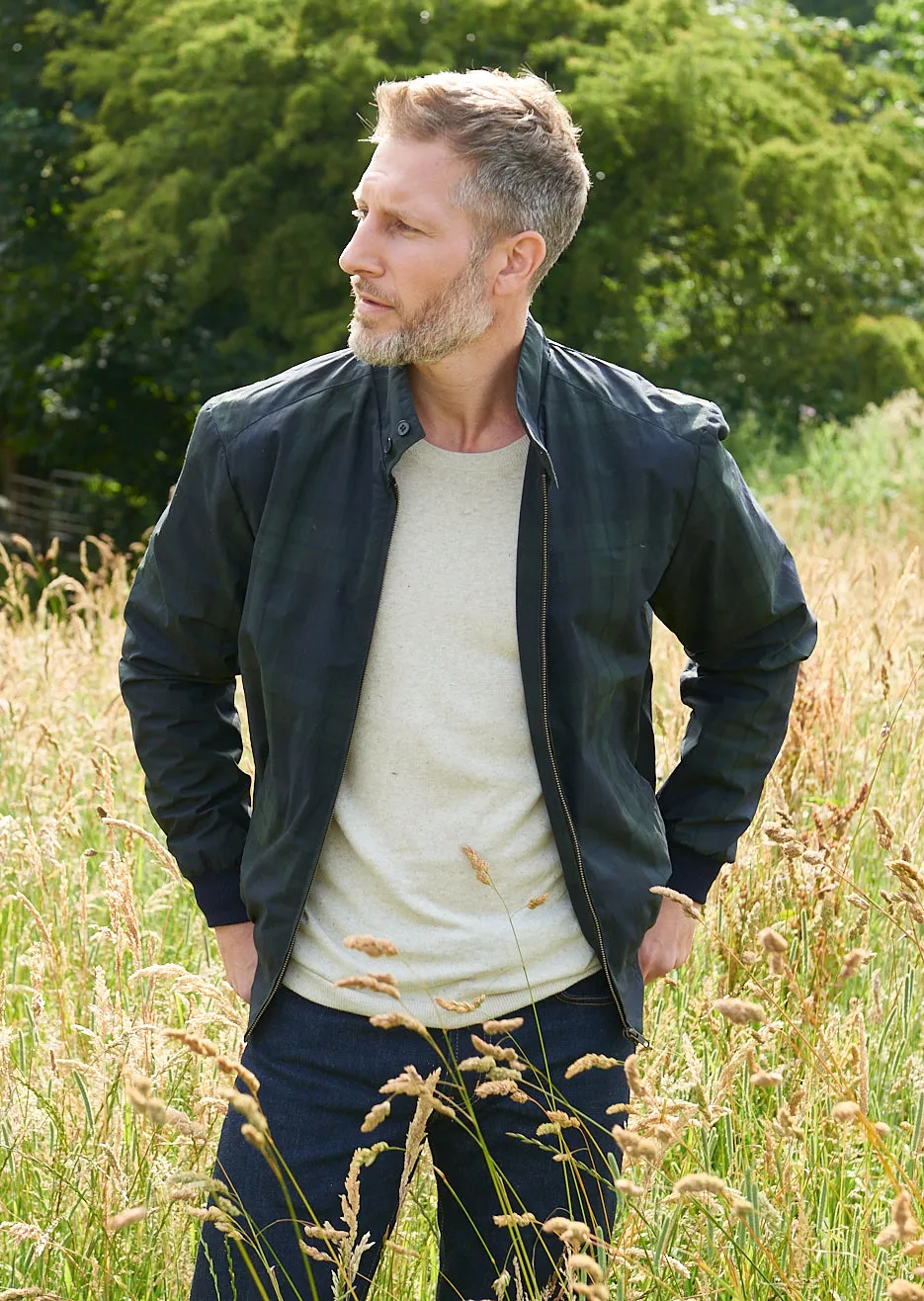 Snow Ready Outfit Dual Layer Insulation Letson Bomber Jacket In Navy Check