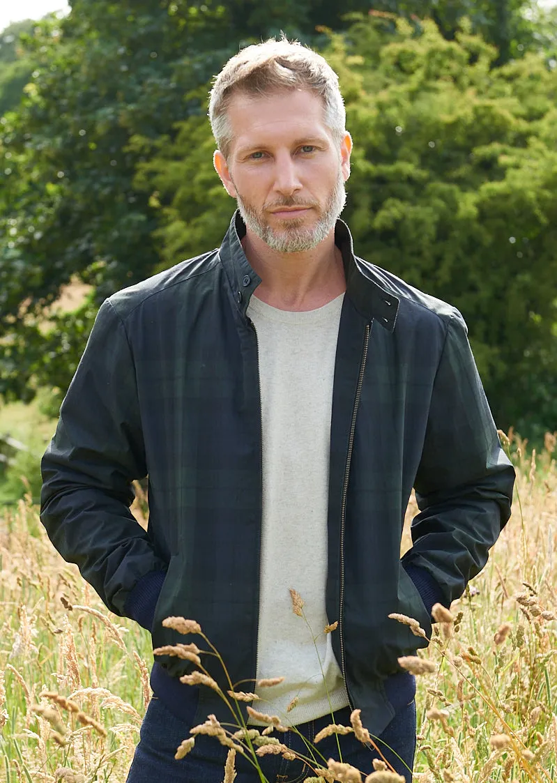 Kangaroo Pocket Ethical Manufacturing Letson Bomber Jacket In Navy Check