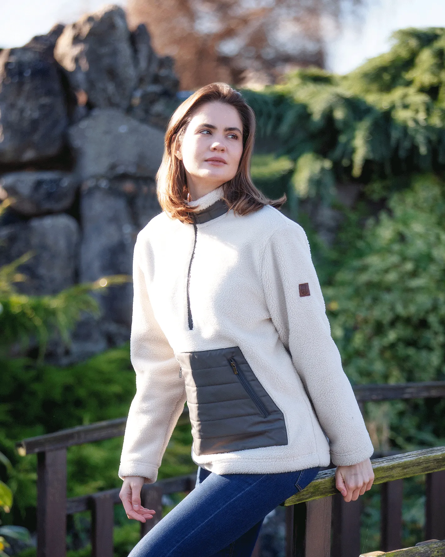 Essential Fit LF001 - Ladie's 1/2 Zip Sherpa Fleec - GREEN