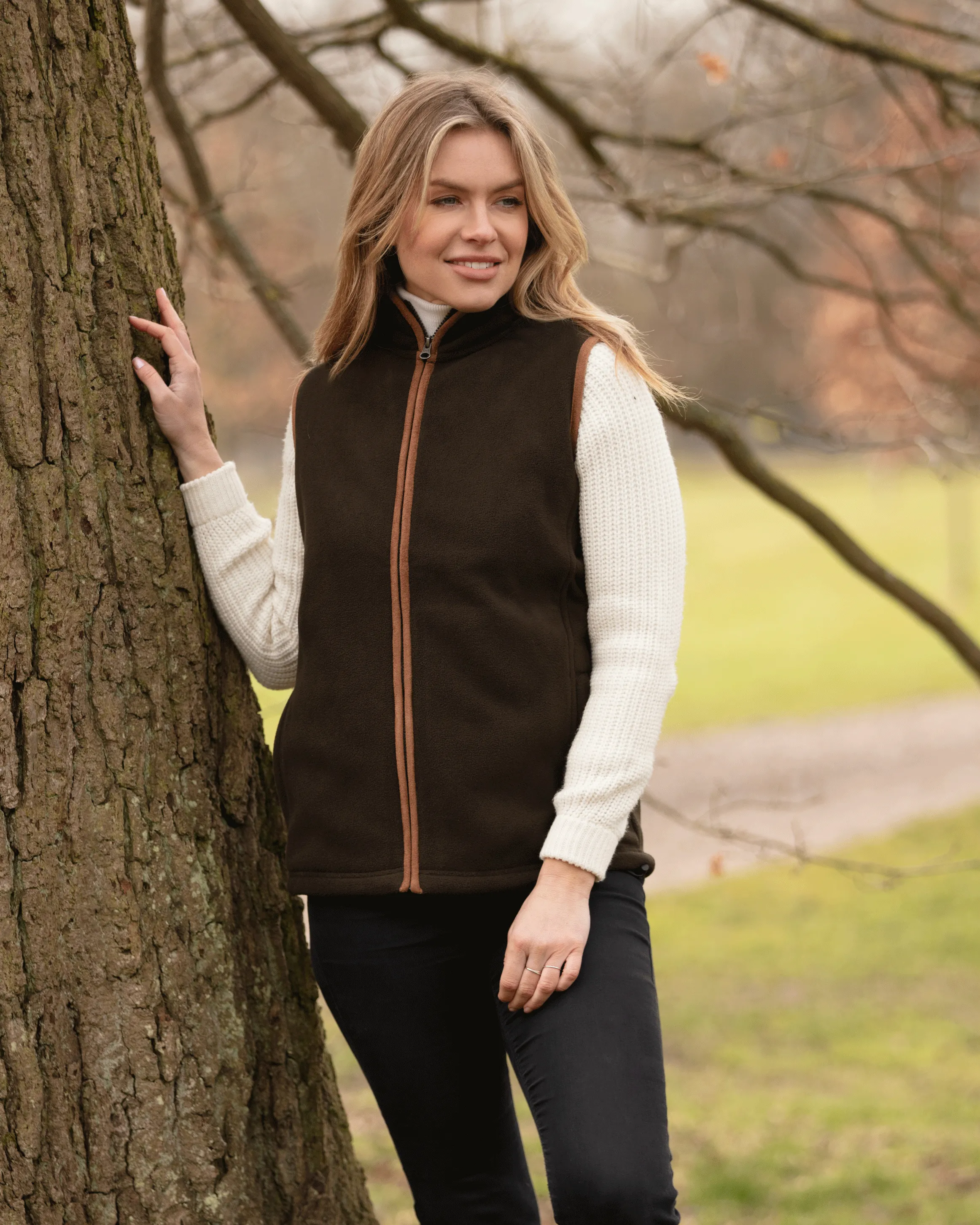 LF201 - Ladie's Fleece Gilet - KHAKI Light Breeze