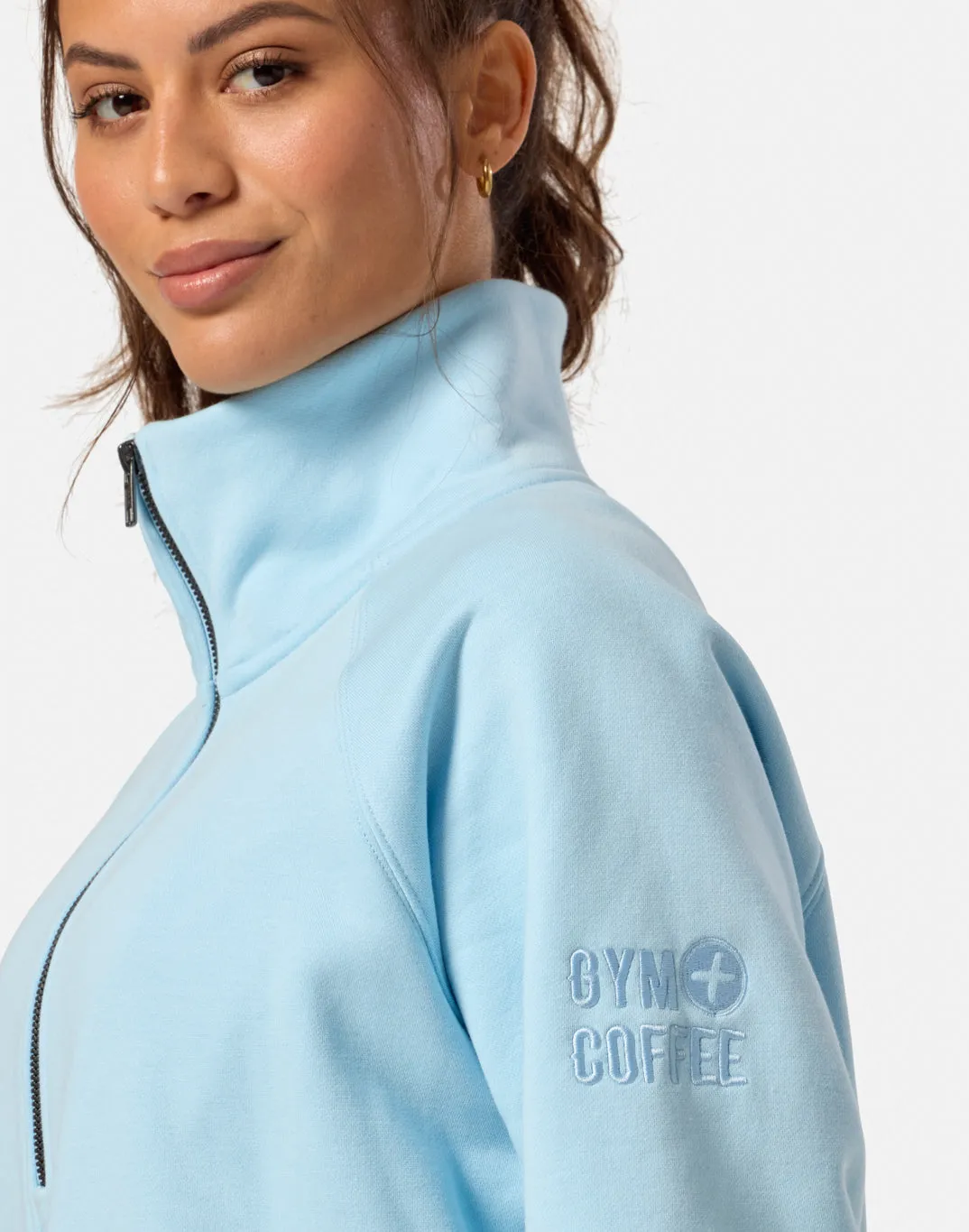 Classic Layer Clubhouse Quarter Zip in Baby Blue