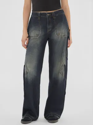 Evening Stroll Comfy Festival Outfit Comfy Guess Originals Grey Cargo Denim Jeans