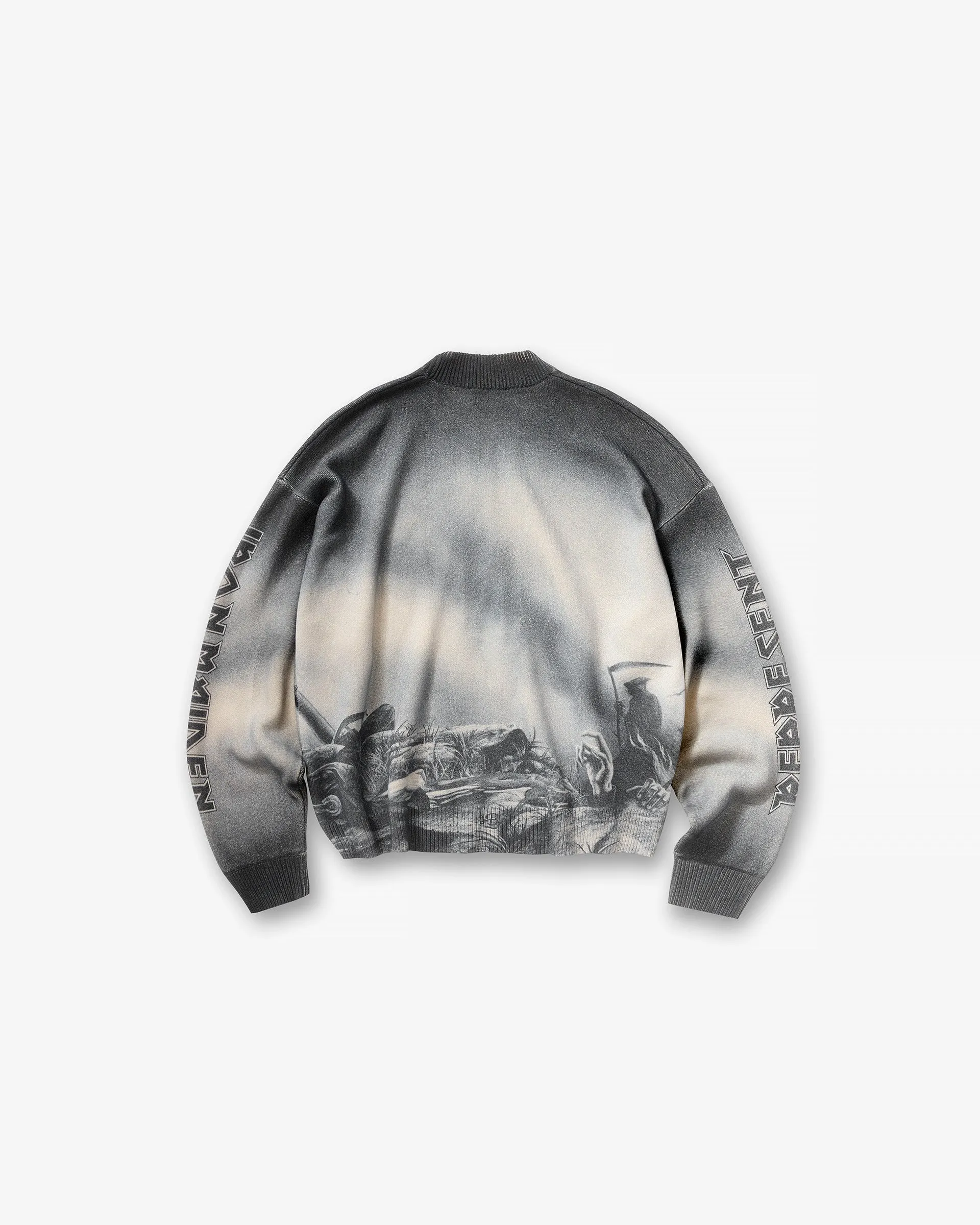 Represent X Iron Maiden Trooper Knit Sweater - Sunfade Grey MultiPocket Design Adjustable Fastenings