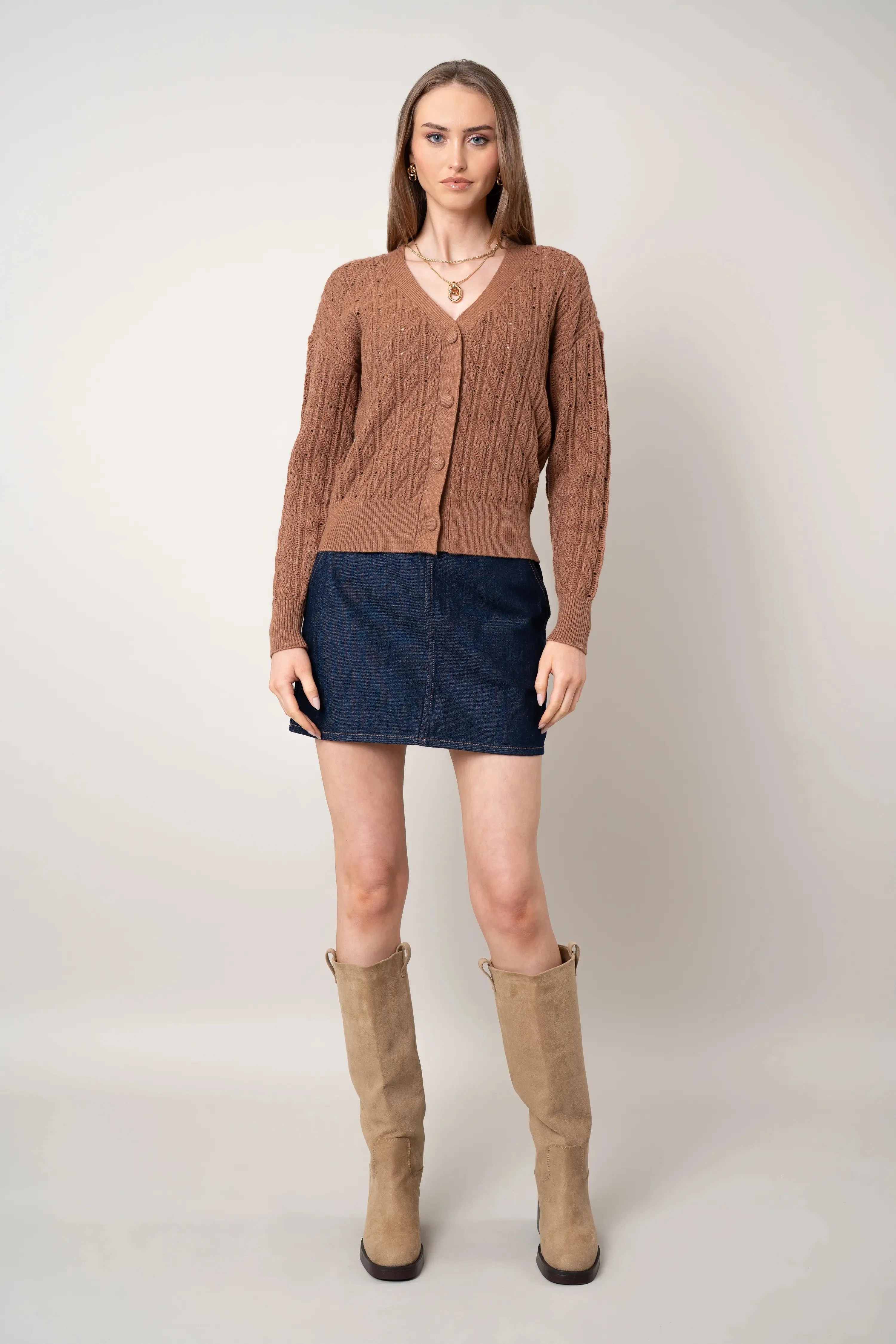 Sun Beam The Textured Pointelle Cardigan