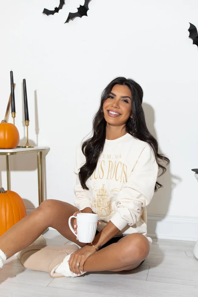 Simple Chic Breathable mesh Hocus Pocus Cream Graphic Sweatshirt SALE