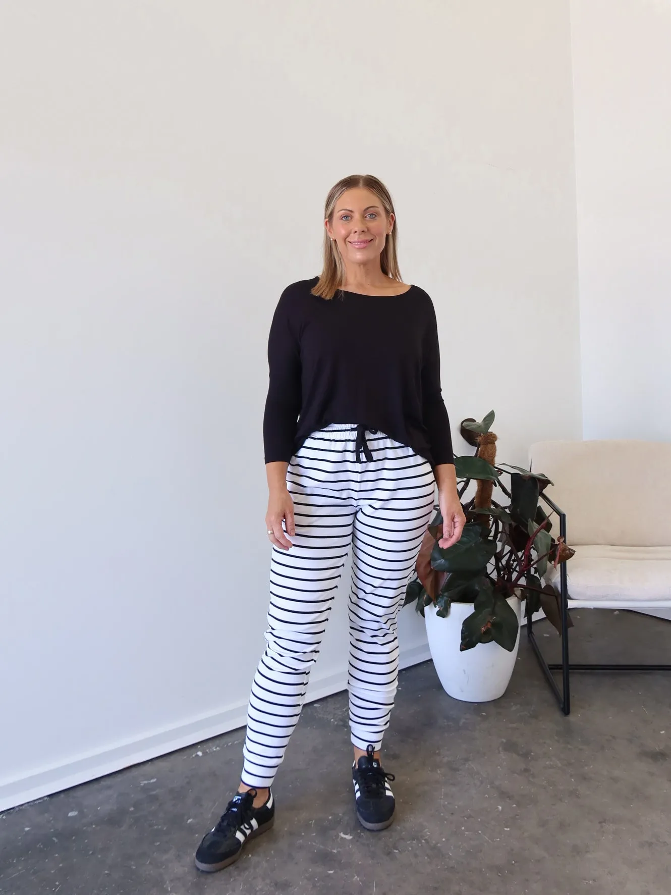 Heidi Pants - White and Black Stylish Appearance Stay Comfortable