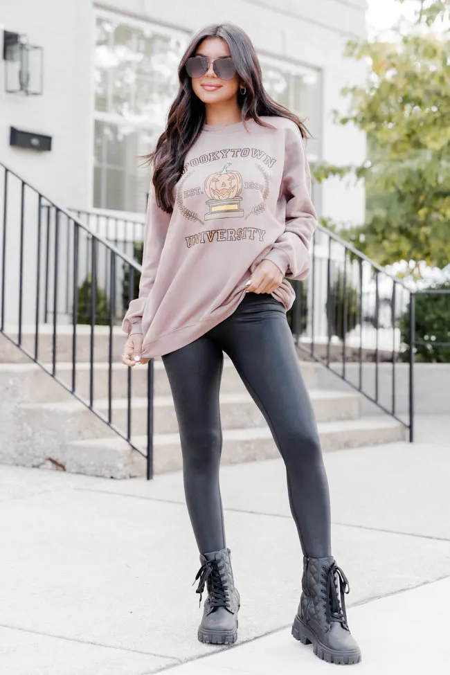 Urban Streetwear Relaxed fit style Spookytown Mocha Graphic Sweatshirt SALE