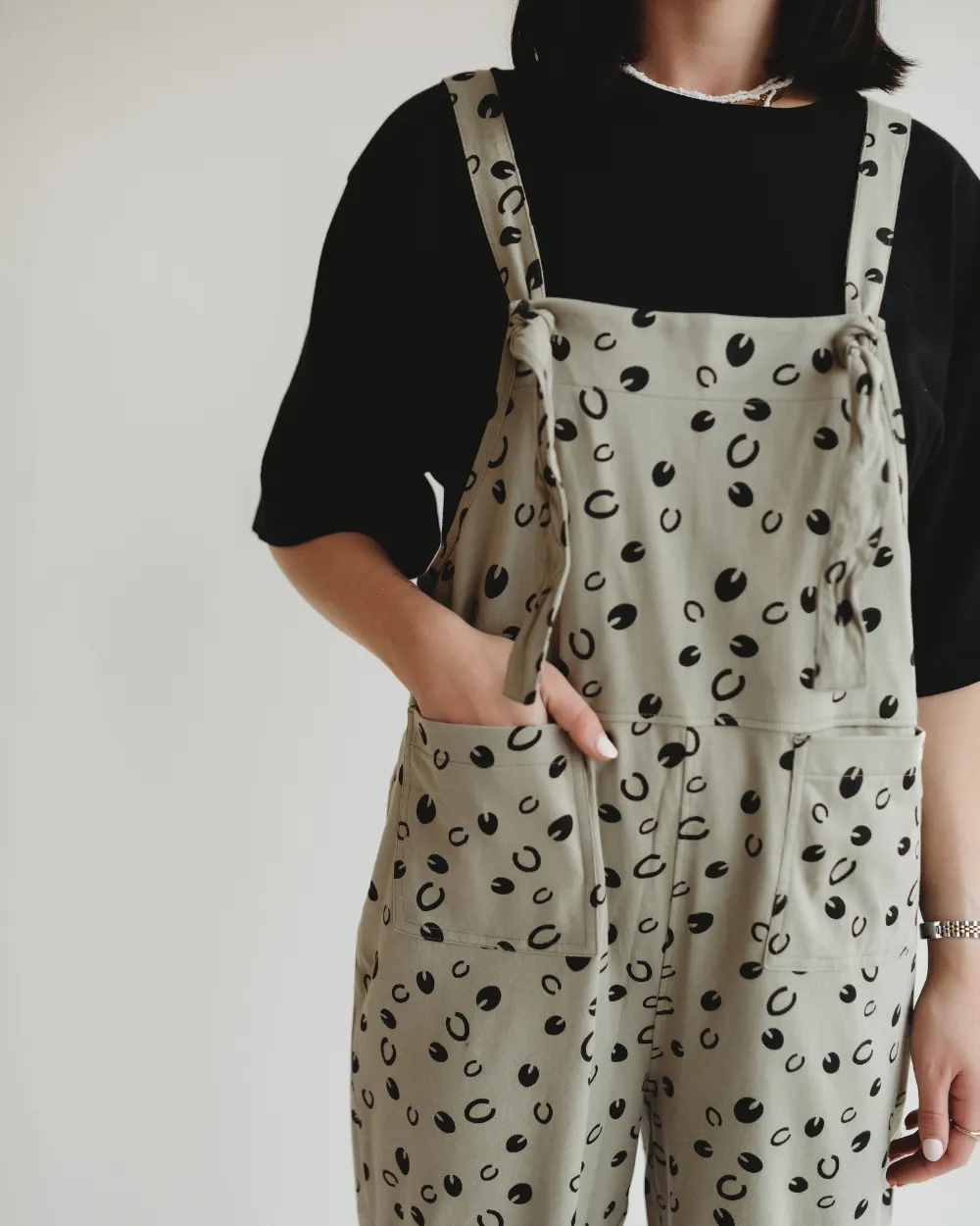 Lila Grey Equestrian Print Dungarees Lake Glow ShapeRetentionCloth