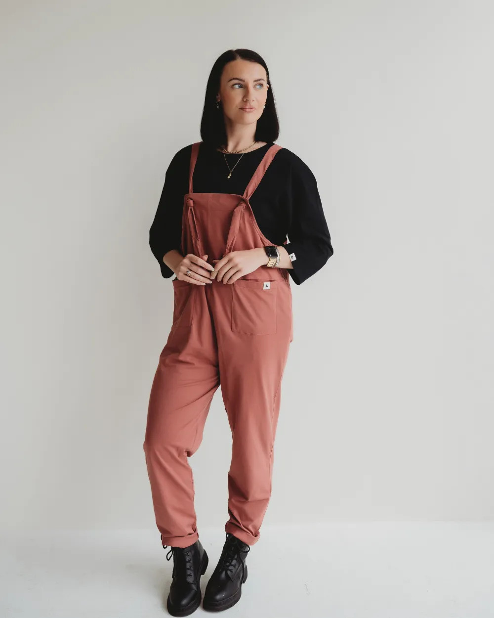 Lila Red Dungarees SustainableYarnBlend Sky Mood