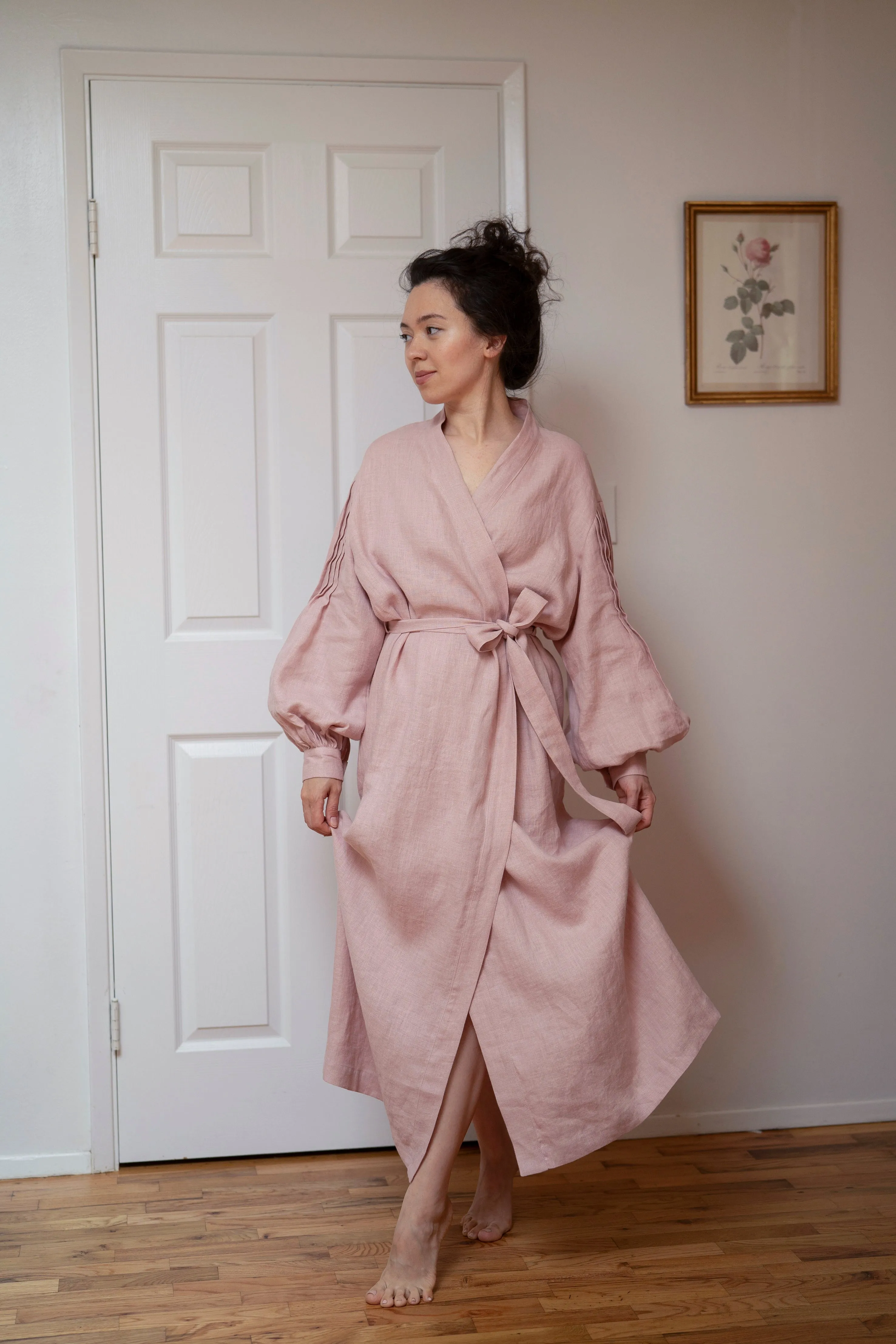 Linen Bathrobe Easy Draping Lounge Mood