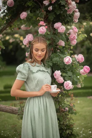 Amy Dress with short sleeves | Linen dress Occasion Wear