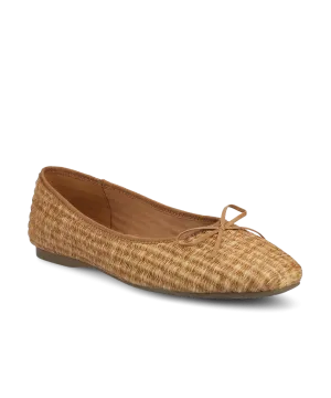 Flat Form Sturdy Outsole The Songbird - Tan Raffia