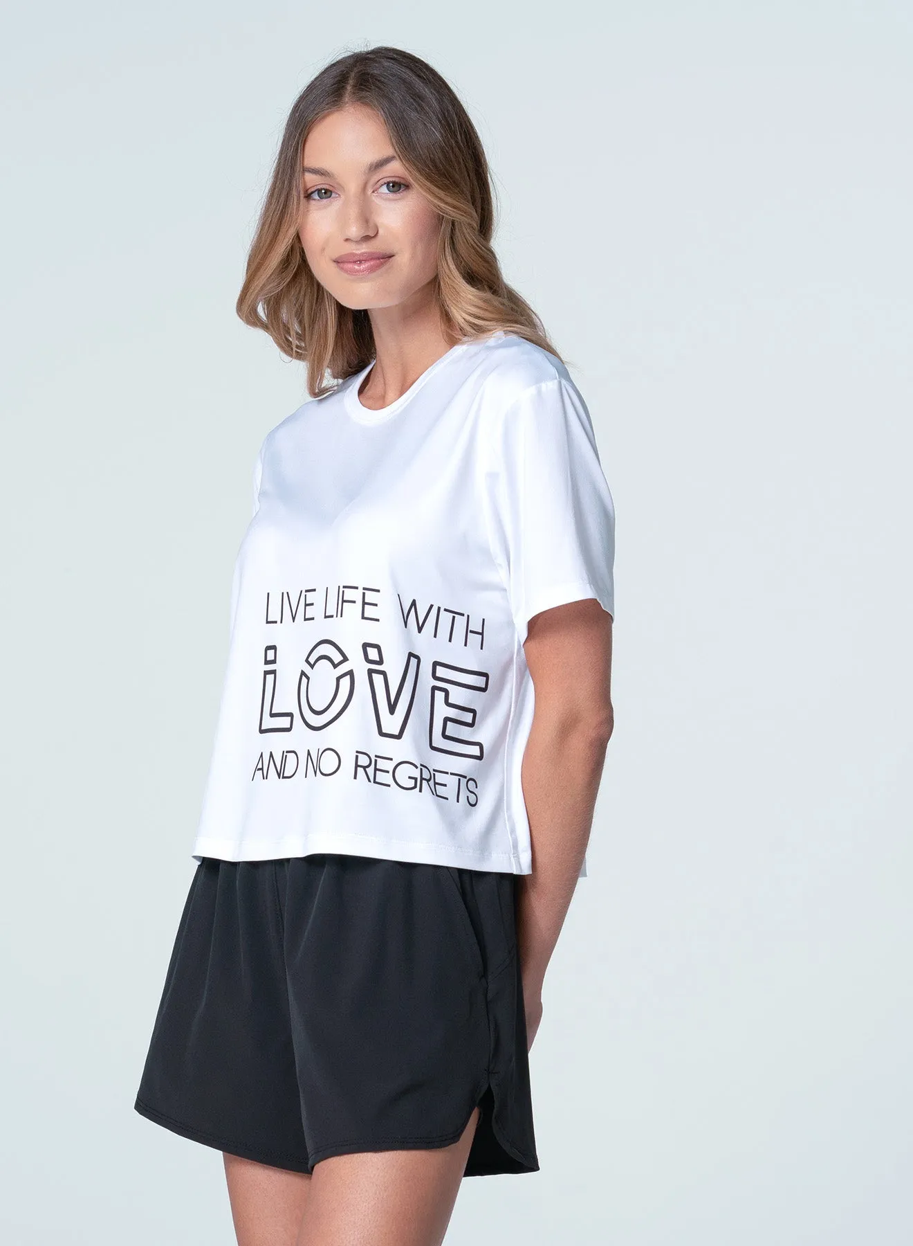 Casual Chic Light and Soft Live Life With Love Short Sleeve