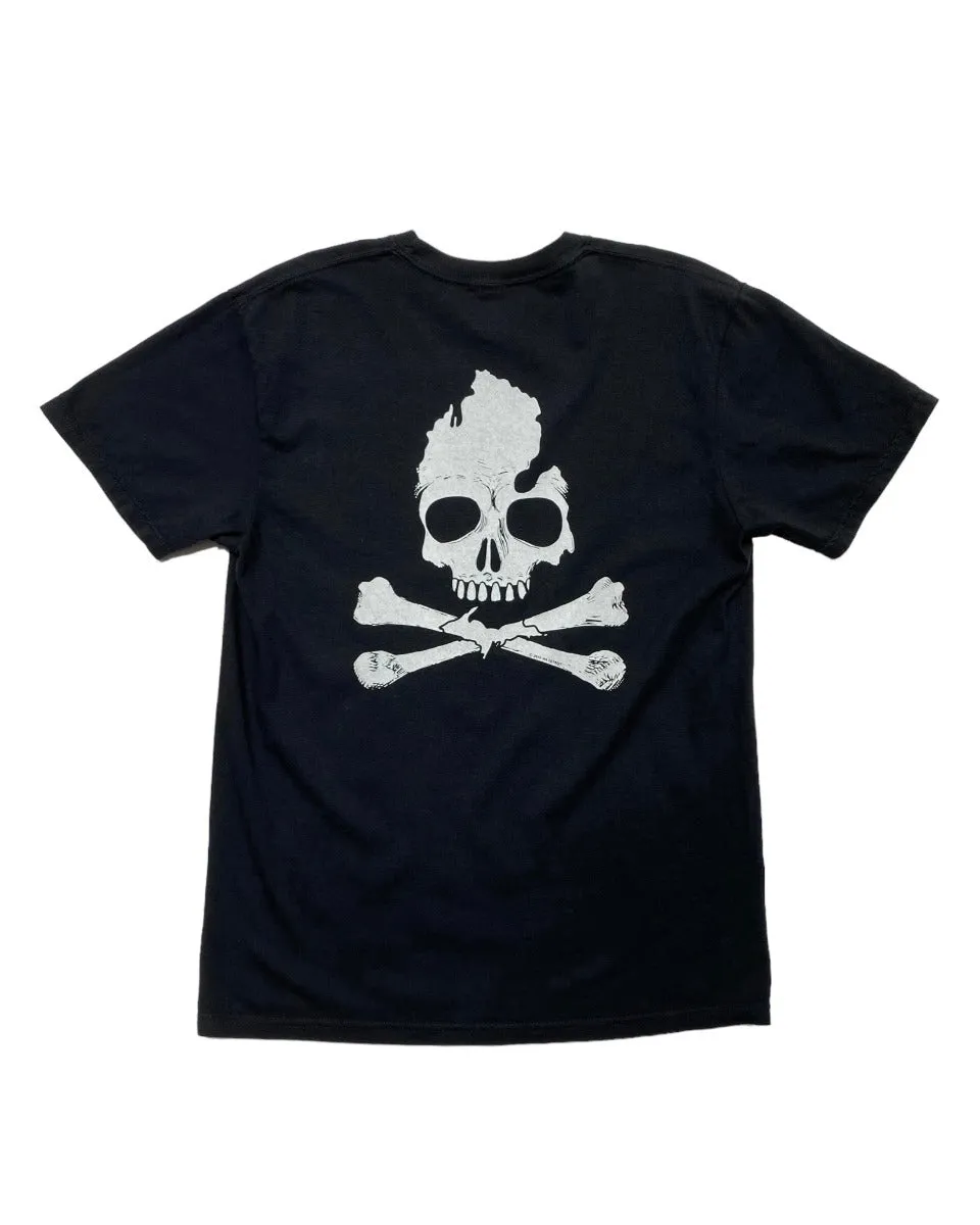 Bold and Comfortable Skin Friendly Lining The Great Lakes State - Michigan Skull & Bones T-Shirt - Black