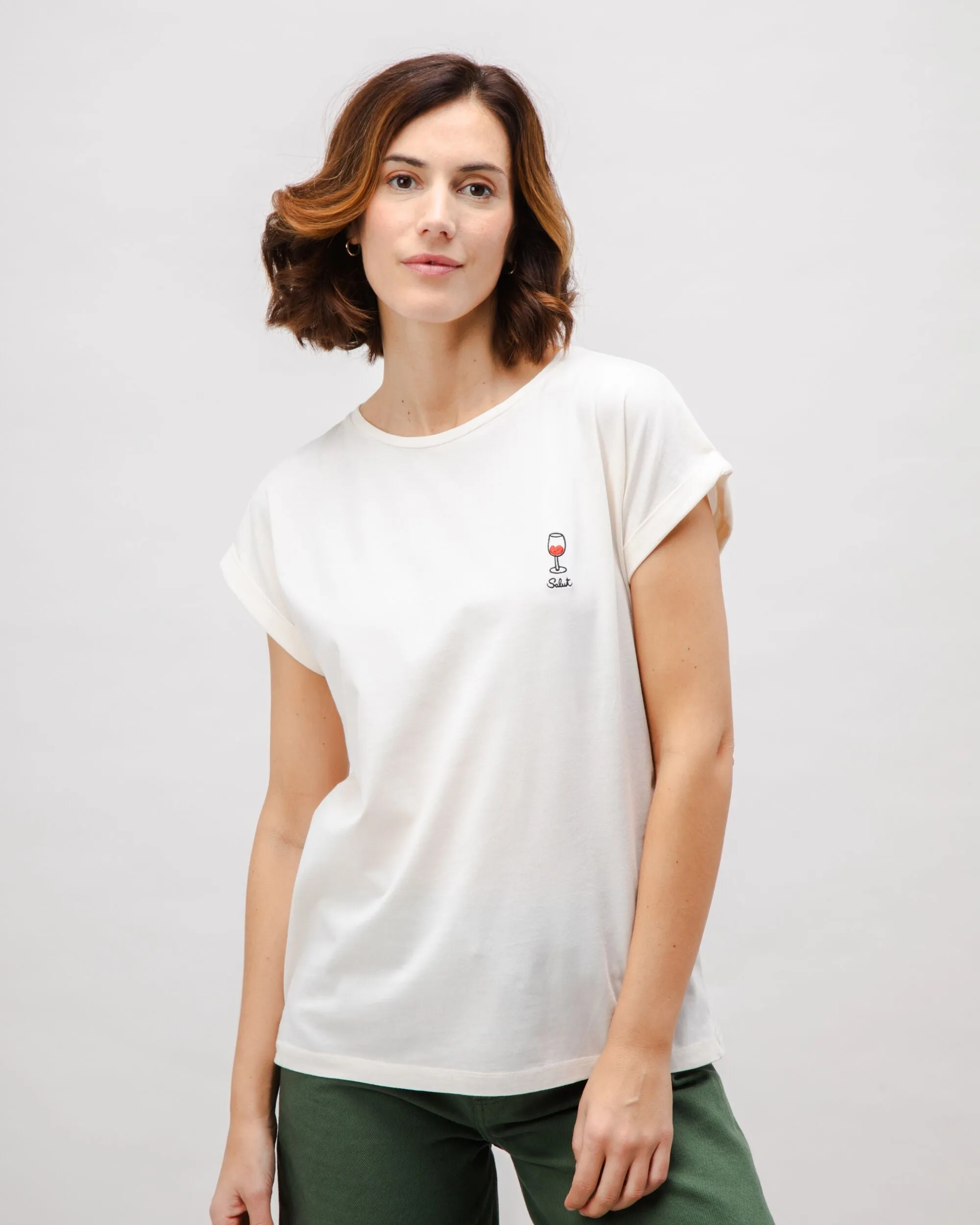 Comfy Fit Wear Salut Scoop Cotton Tee Ecru