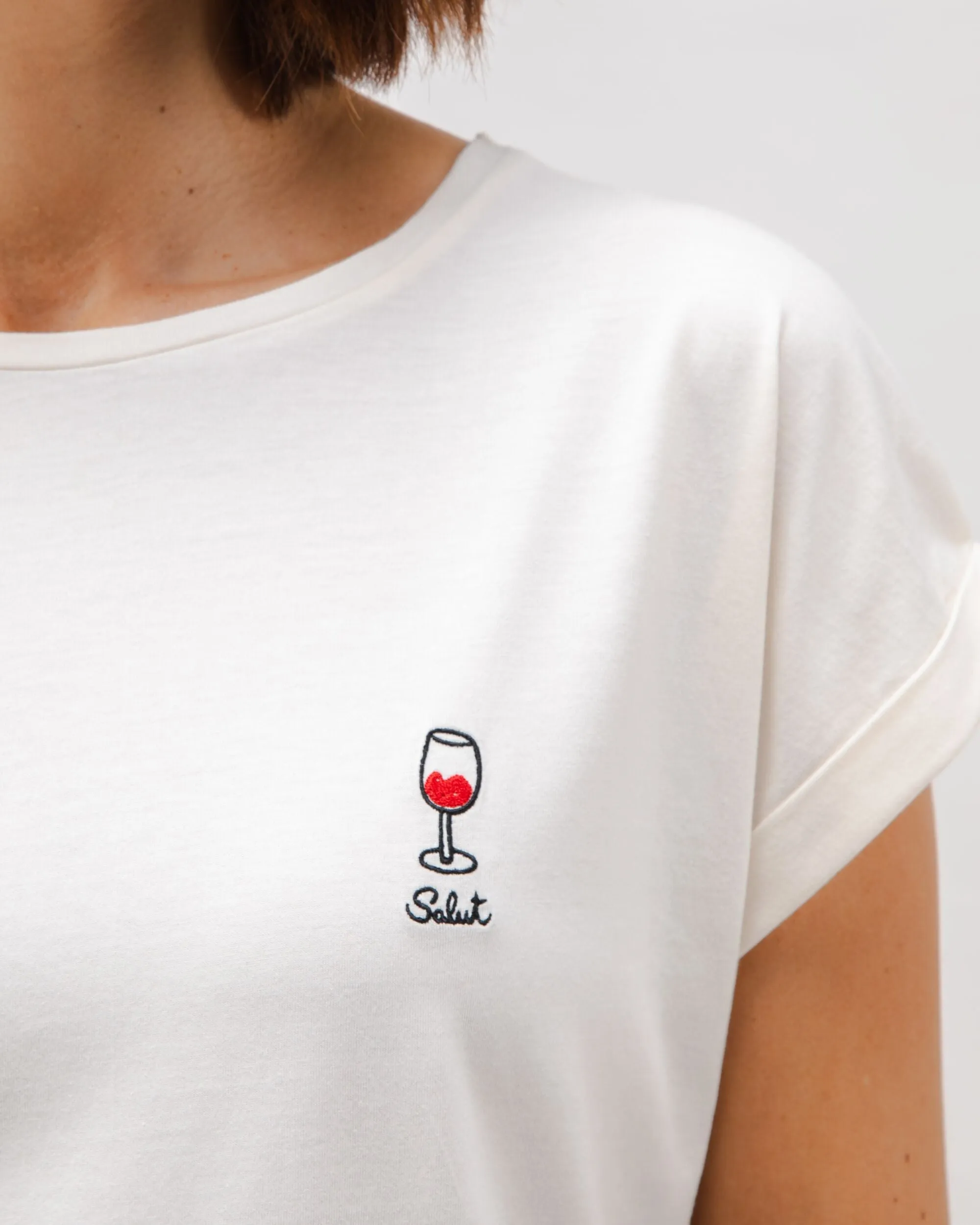 Sporty Appeal Casual Fit Salut Scoop Cotton Tee Ecru