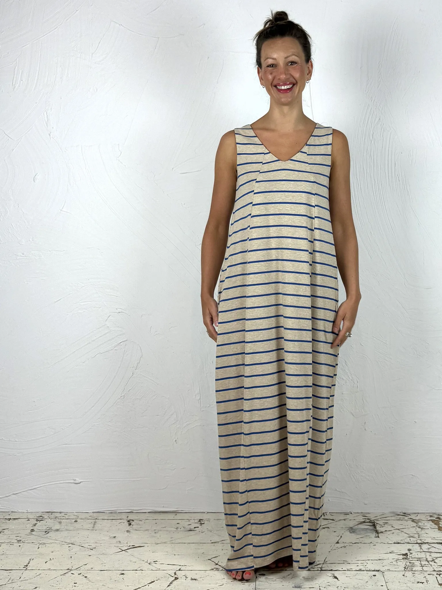 Odor-Control Long Striped Egg Dress in 2 Colours