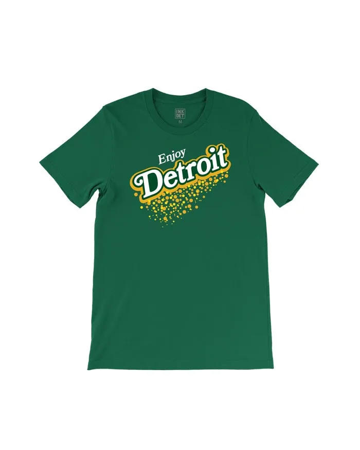 Fashion Fit Ink Detroit Vintage "Enjoy Detroit" Ginger Ale T-Shirt - Dark Green