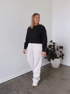 Flowy legs Chase Wide Leg Track Pants - Bone