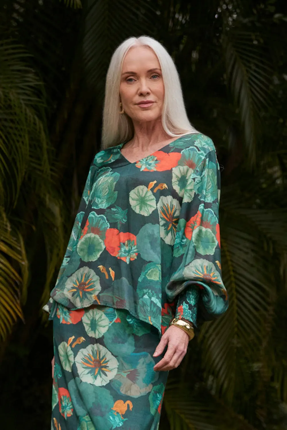 Tamara Long Sleeve Top in Lotus Wrinkle-Free