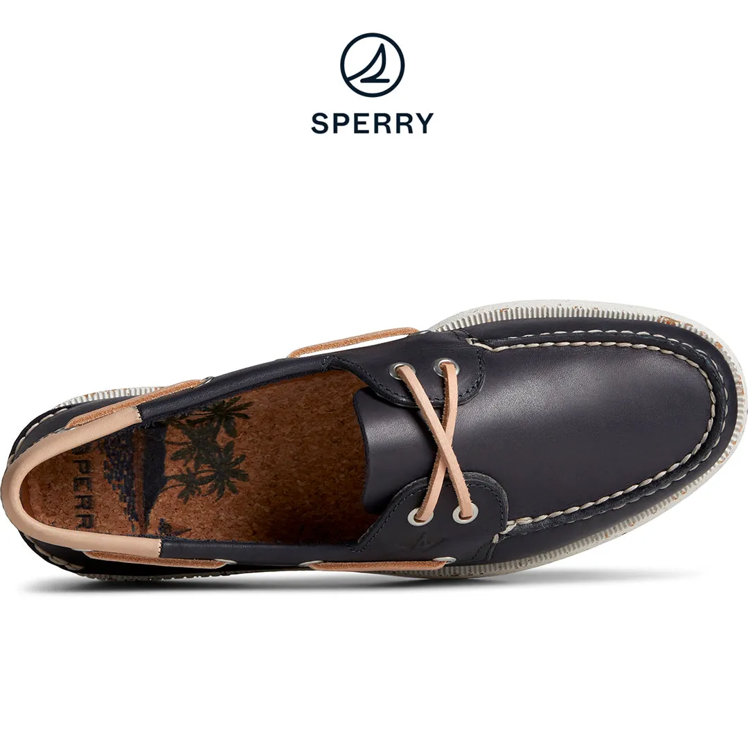 Men's Authentic Original? Vegetable Re-Tanned Leather Boat Shoe Navy (STS25187) Smooth Padding Busy Life