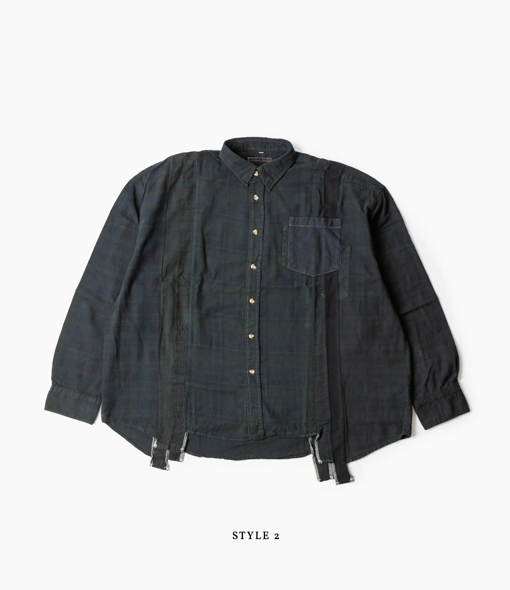 Active Fit 7 Cuts Wide Shirt ?C Black Overdyed Flannel