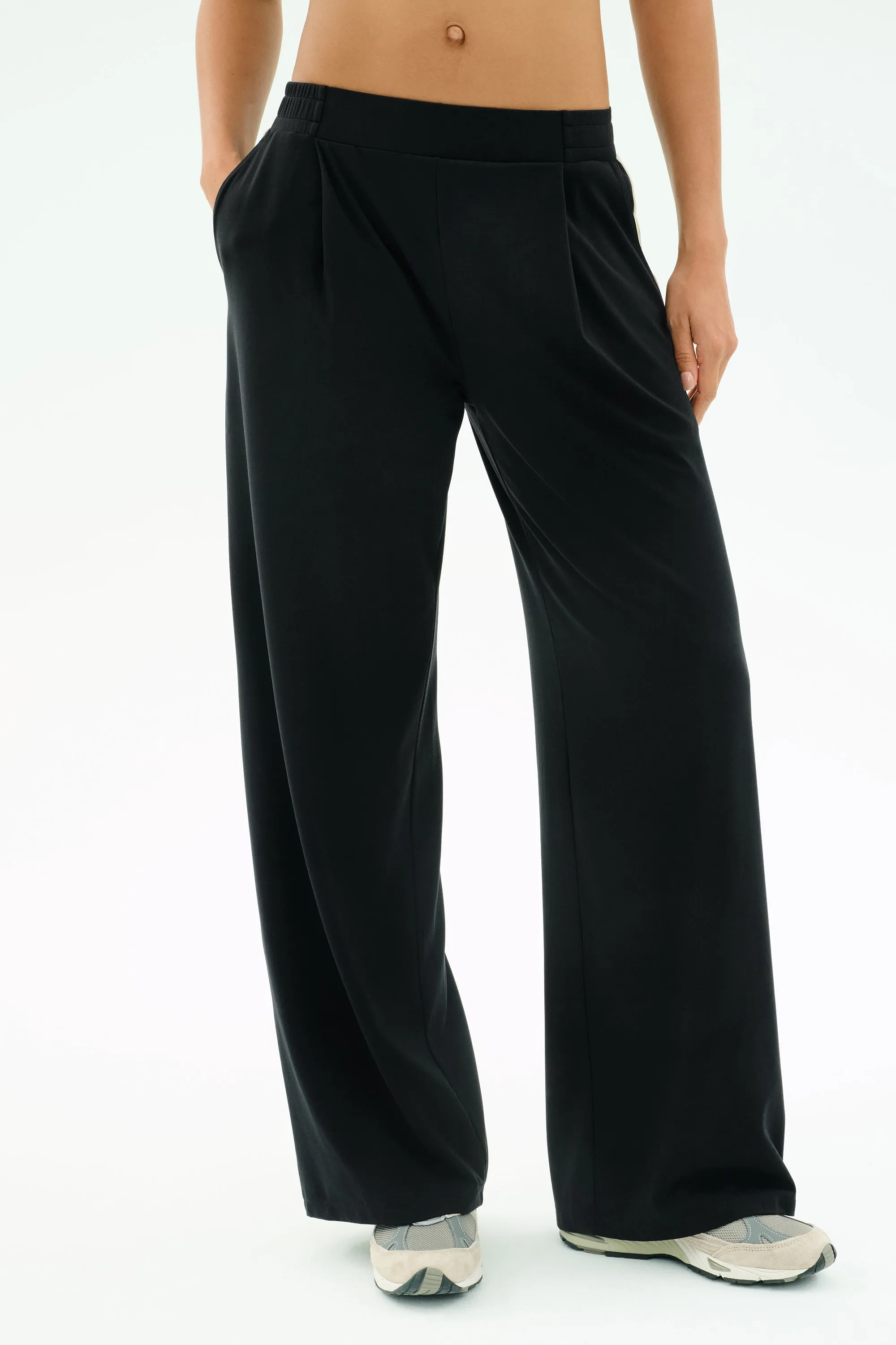 WaterproofTechnology Practical Comfort Luca Airweight Trouser with Stripe - Black/White