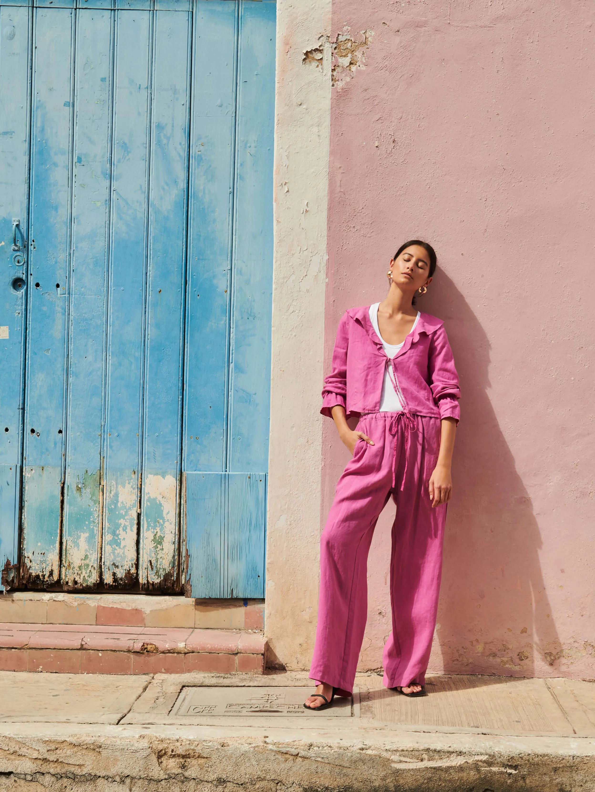 Comfortable Fit Look Lucia Tie Linen Pant