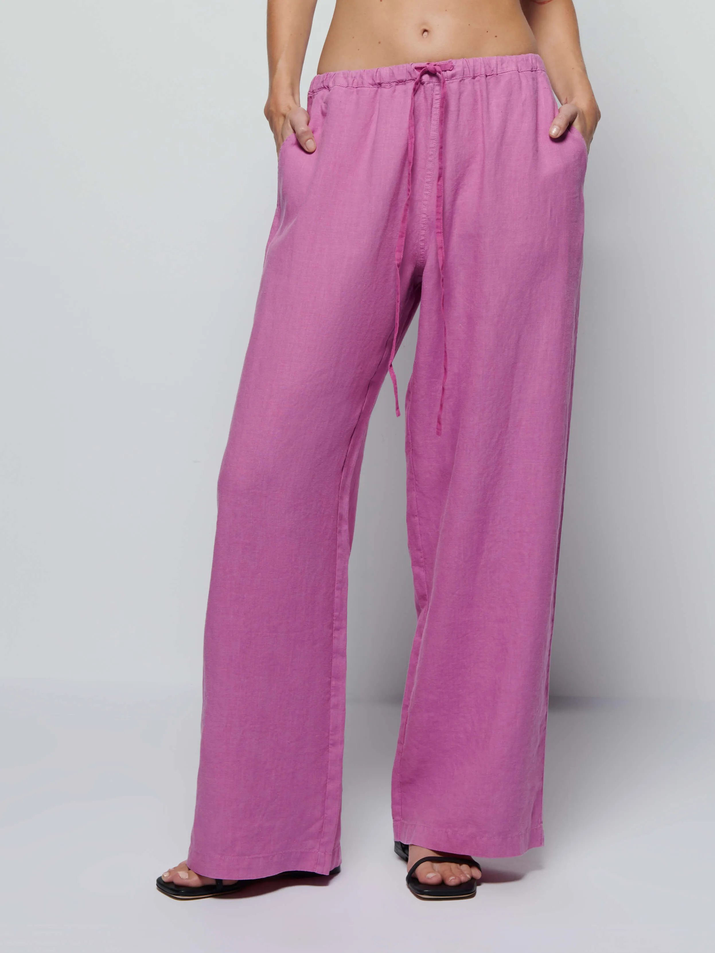 Lucia Tie Linen Pant No Fuss Fit Lightweight insulation