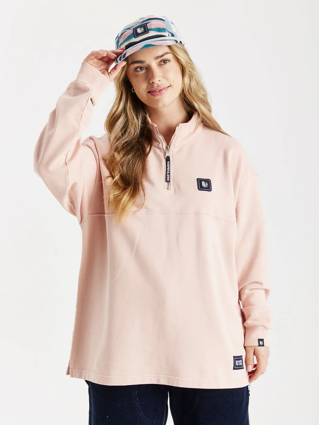 good for weekends Lumi 1/4 Zip Oversized Sweater Dusty Pink