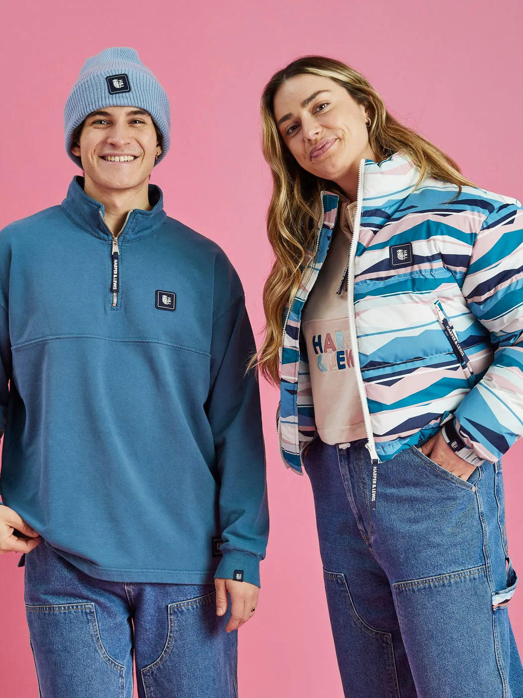 Daily Sporty Pastel Shade Lumi 1/4 Zip Oversized Sweater Petrol