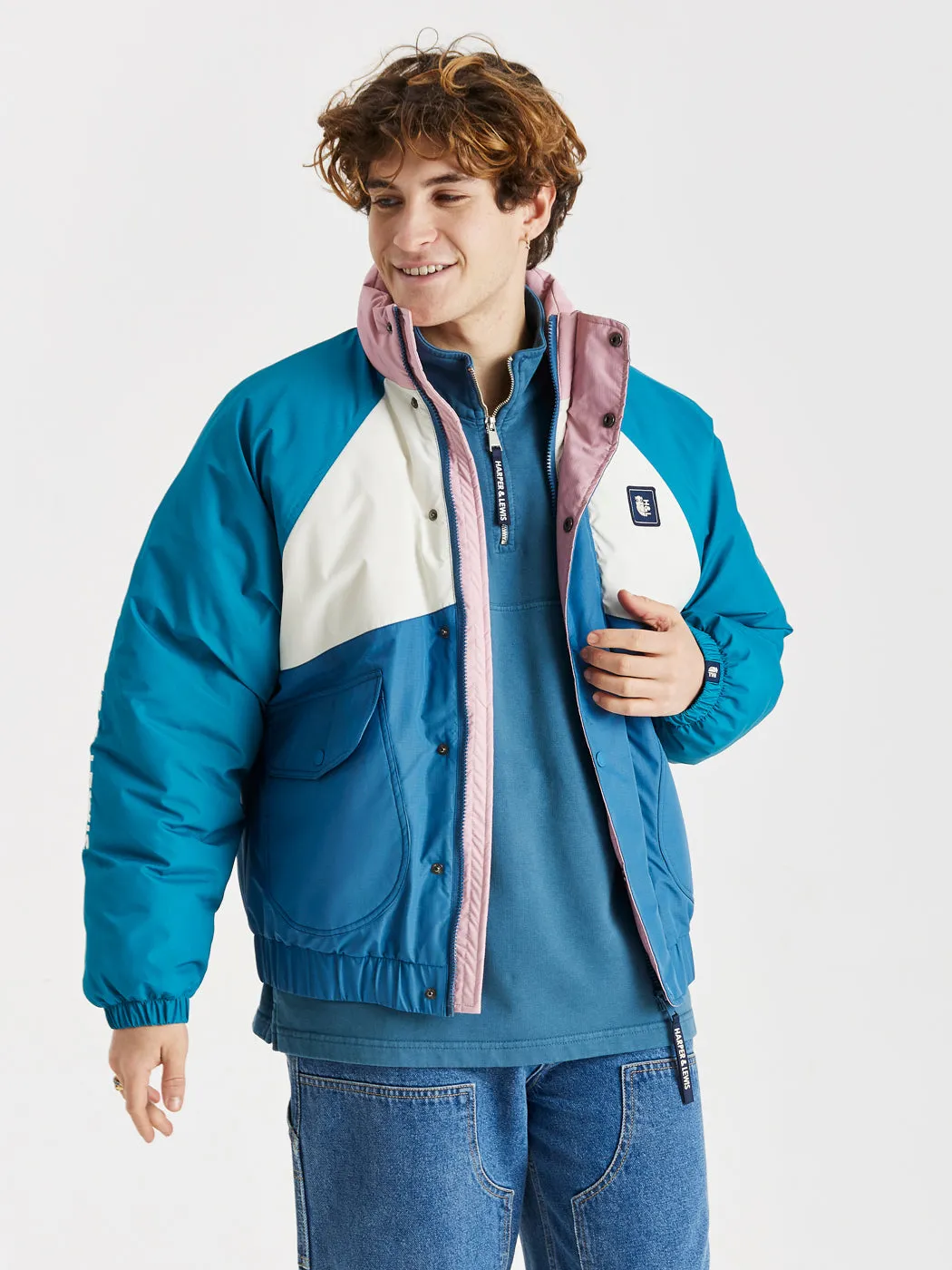 neon colors Lumi 1/4 Zip Oversized Sweater Petrol