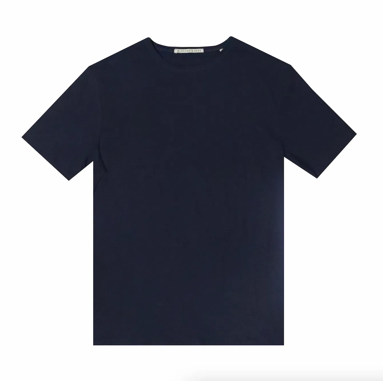 Eco Friendly Production Tagless Neckline Linen & Cotton T-Shirt - Navy