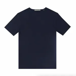 Relaxed Style Linen & Cotton T-Shirt - Navy