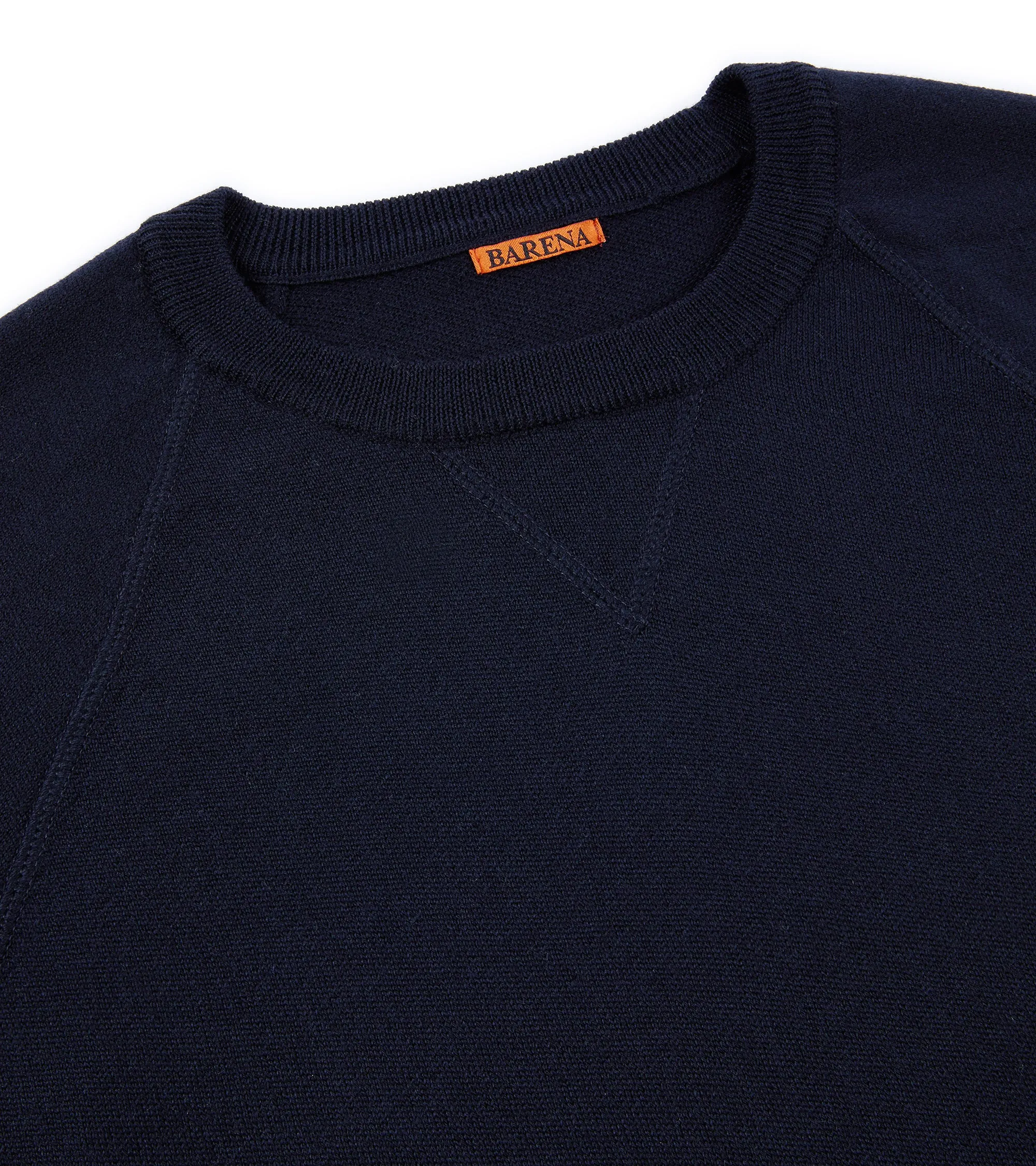 Functional Fashion Fashion Trend Barena Griego Basilio Merino Knit Sweatshirt: Navy