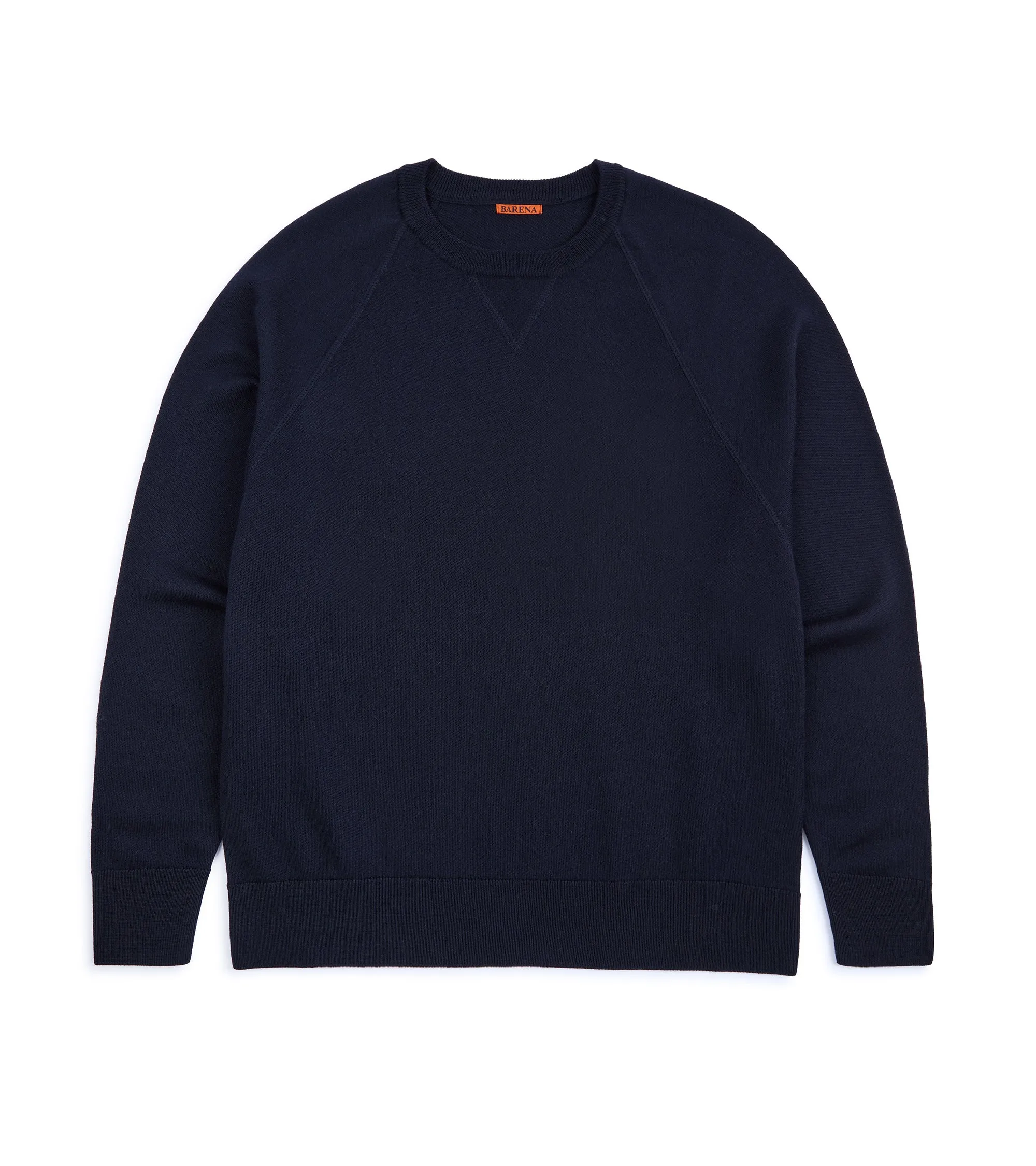 Barena Griego Basilio Merino Knit Sweatshirt: Navy Sharp Edge